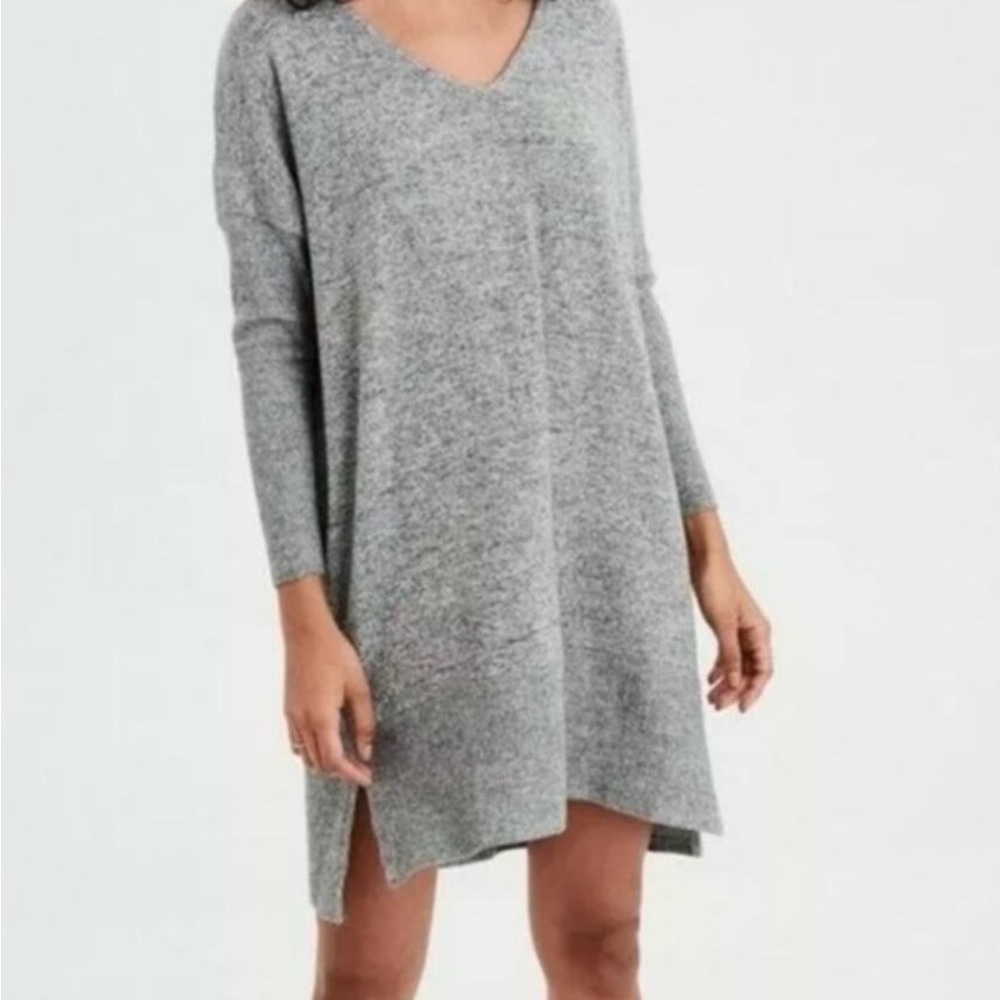 American Eagle Outfitters Heather Gray Long Sleeve Sweater Dress